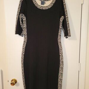 Gabby Skye Animal Print Body Con Sweater Dress, size XL